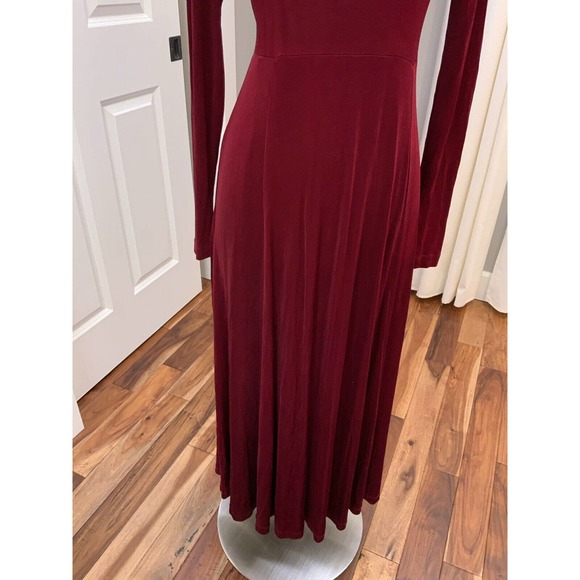 vintage Betsey Johnson early 90s slinky dress maxi burgundy Women large Tie Back - Picture 3 of 5